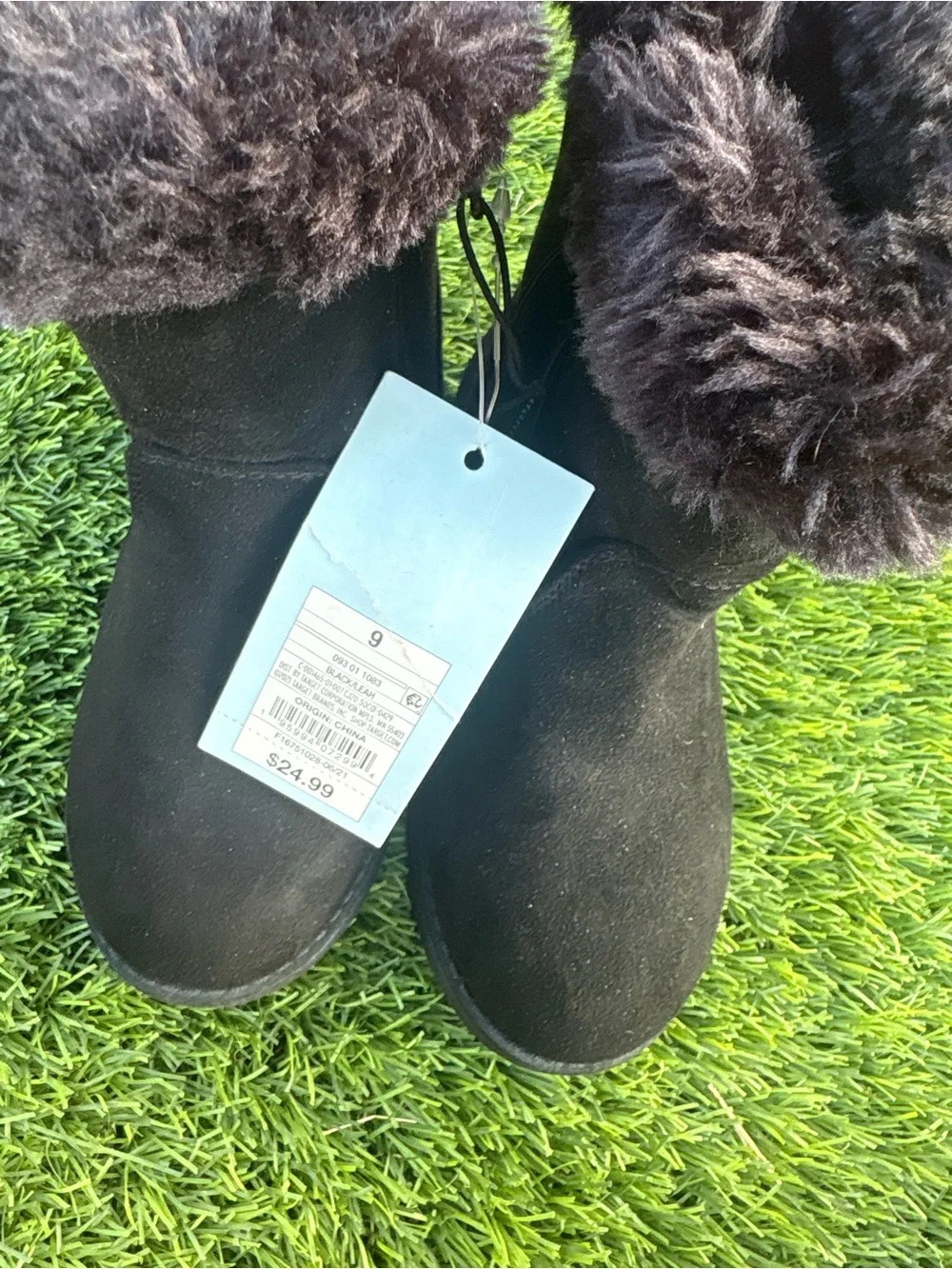 Cat & Jack Black Faux-Fur Kids Boots